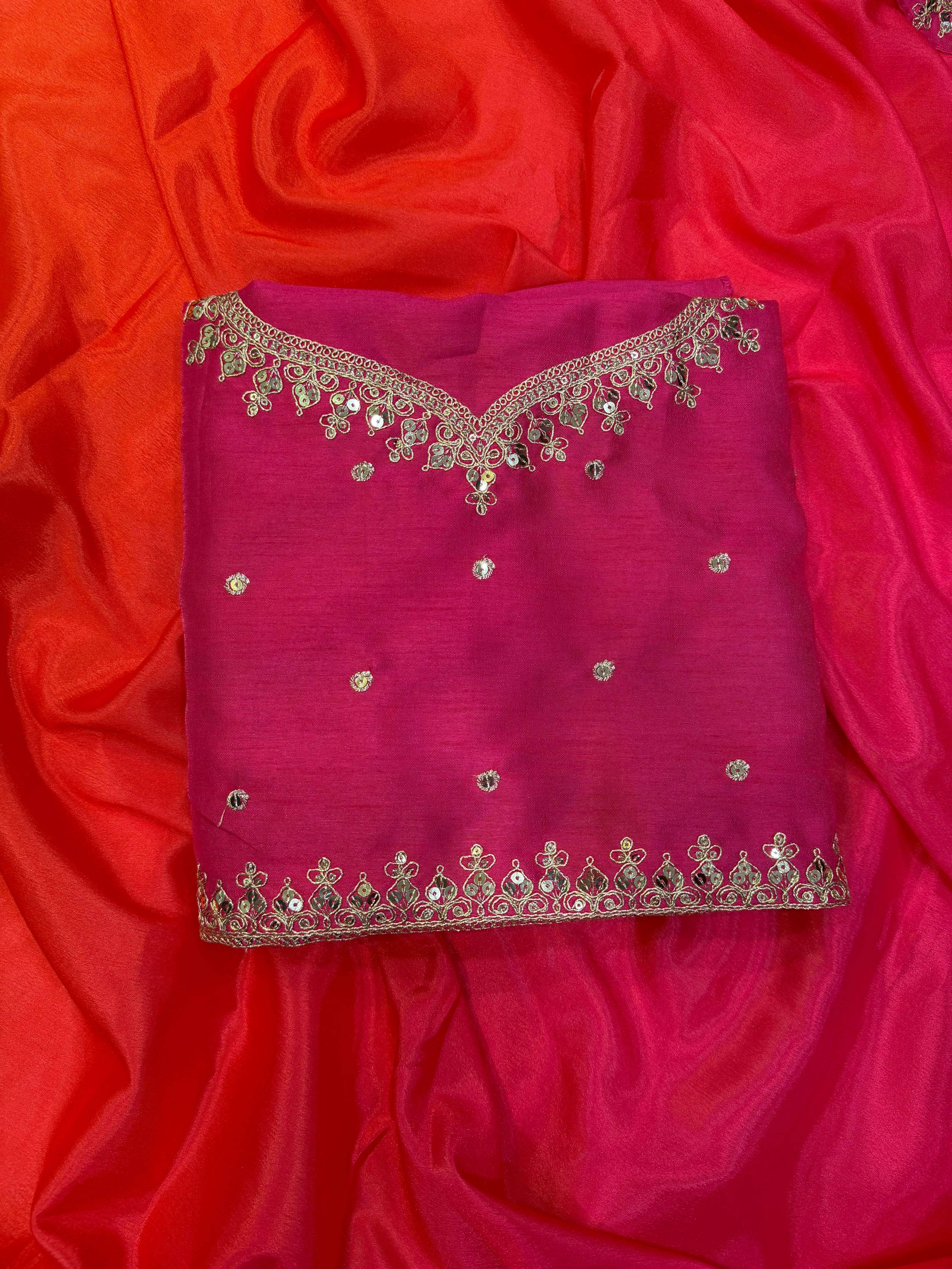 Soft Chinnon Fabric saree in beautiful shaded color saree reseller in surat 5642